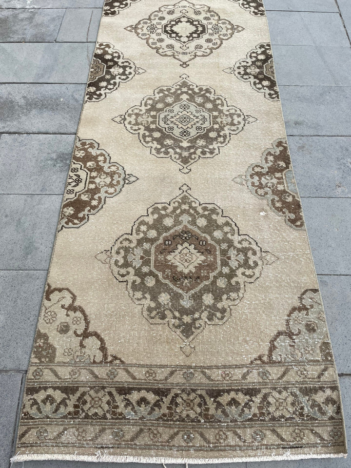 Pink Turkish Runner Rug 2' 10" x 22' 8" Hand-Knotted border
