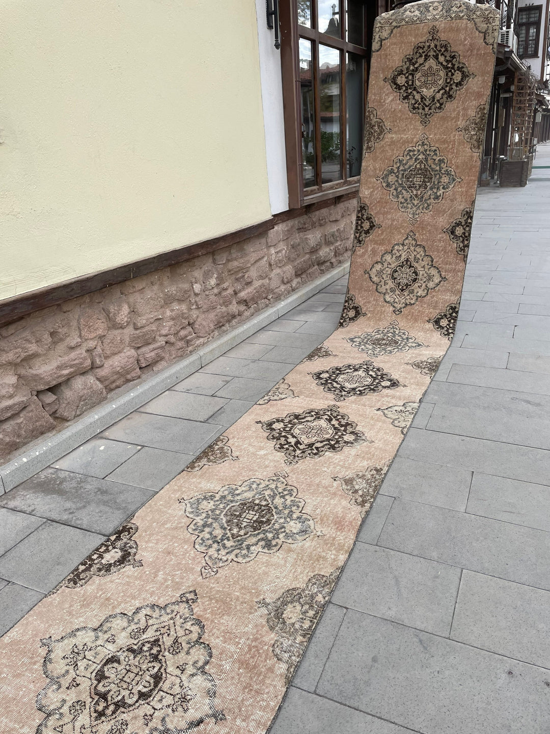 Beige Turkish Runner Rug 2' 9" x 23' 9" Hand-Knotted field