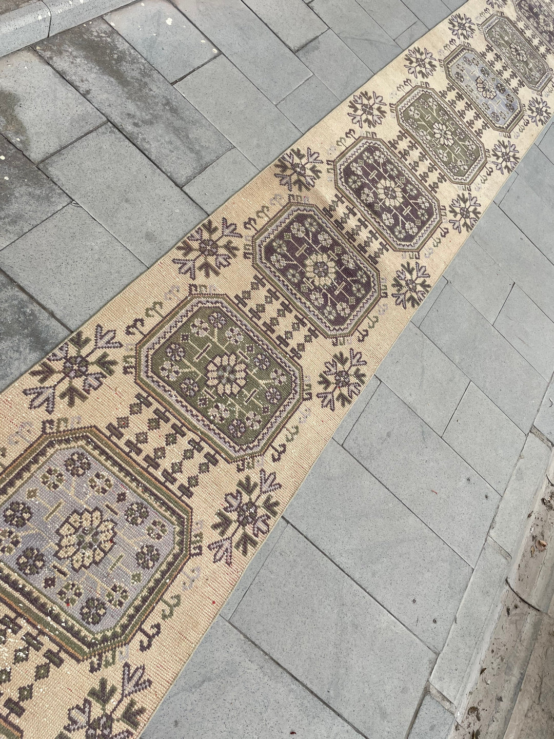 Beige Turkish Runner Rug 2' 6" x 20' 2" Hand-Knotted view 9