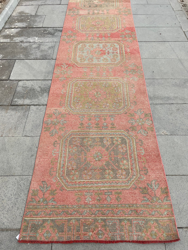 Beige Turkish Runner Rug 2' 9" x 18' 10" Hand-Knotted view