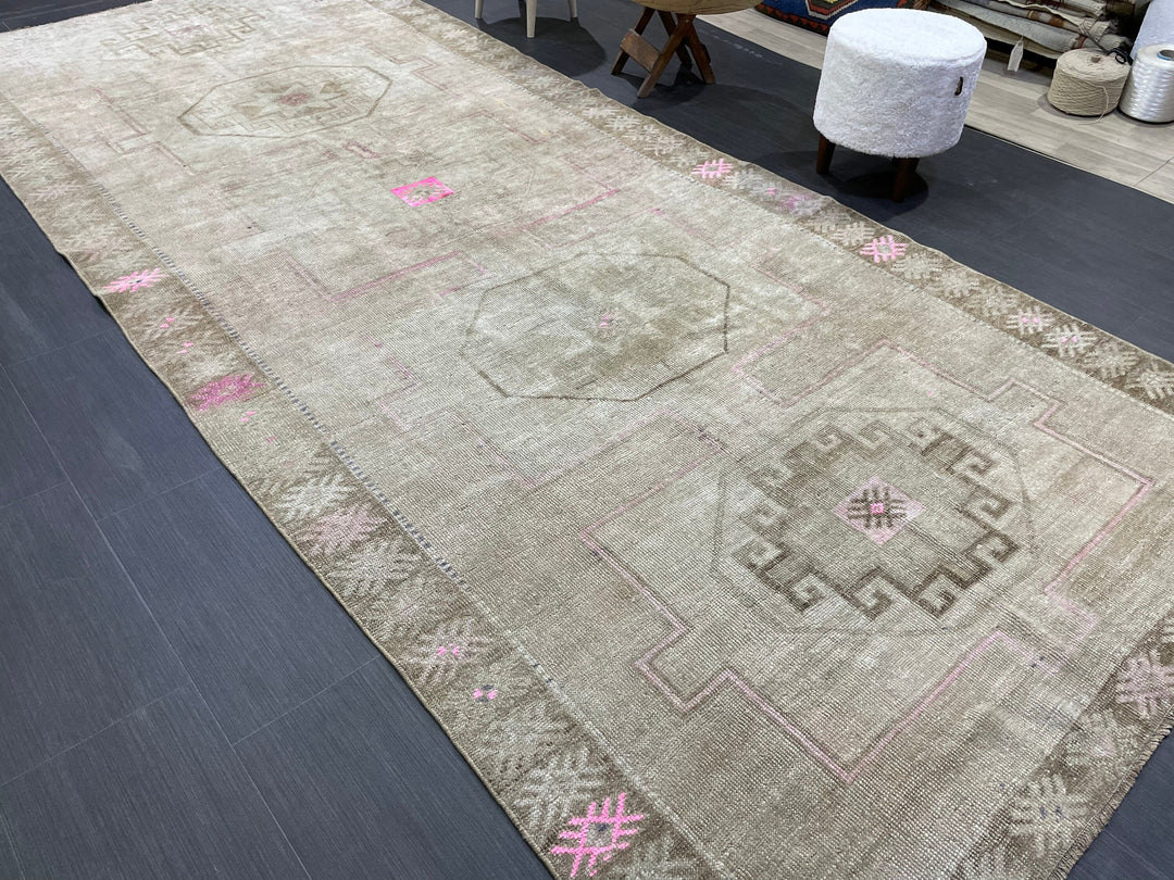 Beige Turkish Oushak Rug 5' x 11' 7" Hand-Knotted