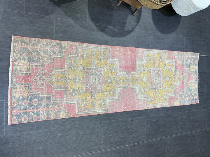Rust Turkish Runner Rug 2' 1" x 6' 8" Hand-Knotted border