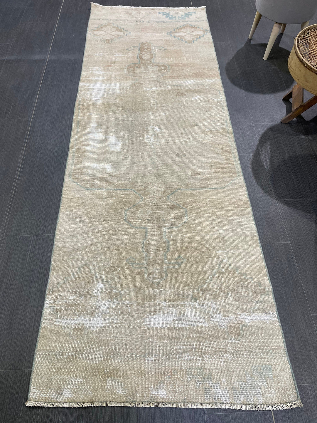 Pink Turkish Runner Rug 2' 8" x 8' 2" Hand-Knotted border