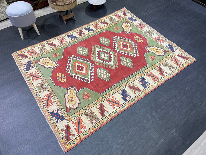 Beige Turkish Oushak Rug 5' 3" x 7' Hand-Knotted view