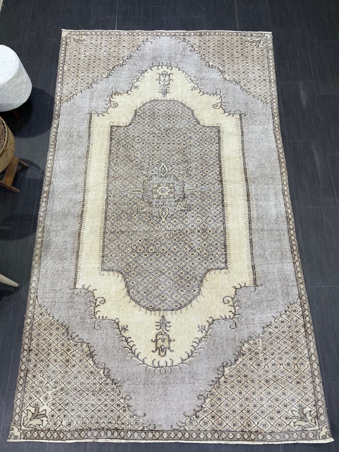 Beige Turkish Runner Rug 5' 3" x 9' 1" Hand-Knotted view