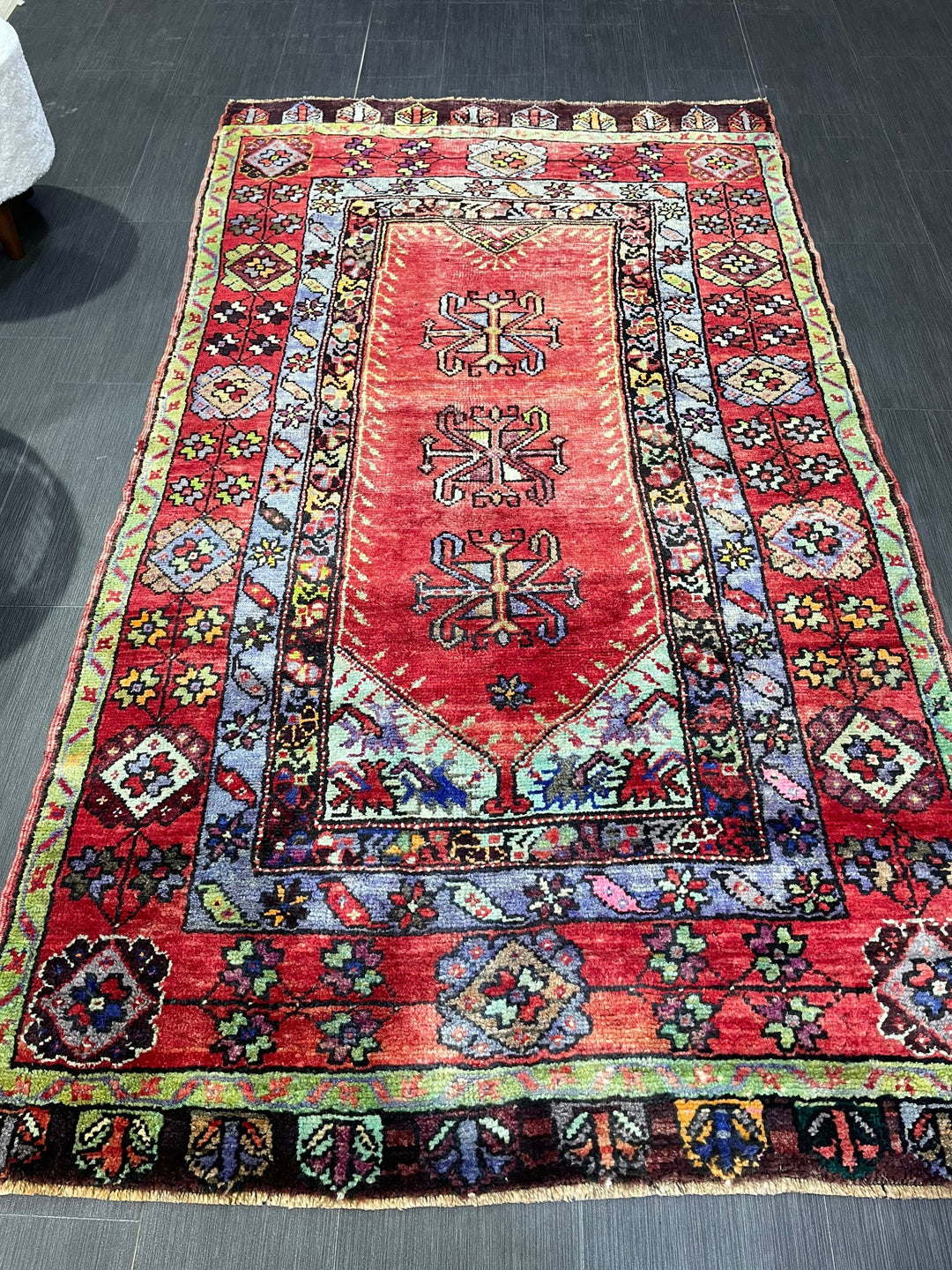 Rust Turkish Oushak Rug 4' 2" x 7' 3" Hand-Knotted detail