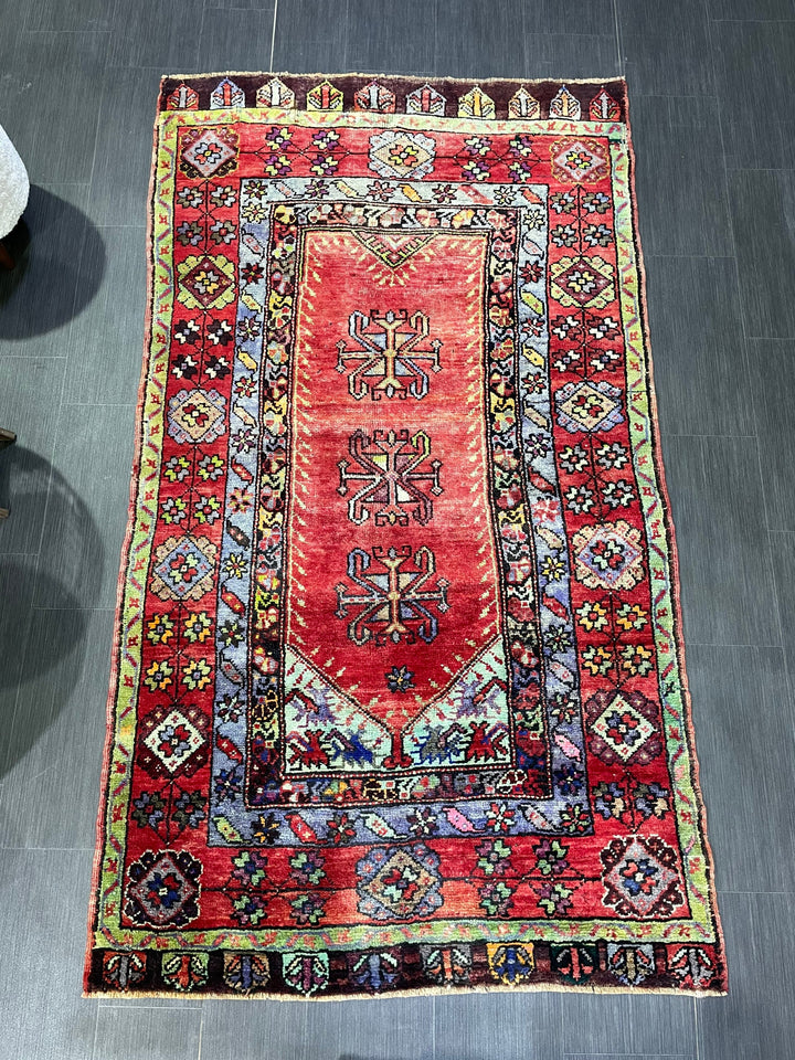 Rust Turkish Oushak Rug 4' 2" x 7' 3" Hand-Knotted border
