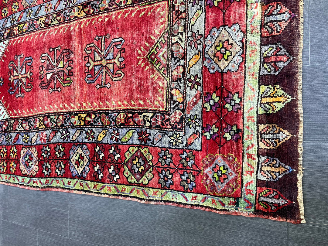 Rust Turkish Oushak Rug 4' 2" x 7' 3" Hand-Knotted field
