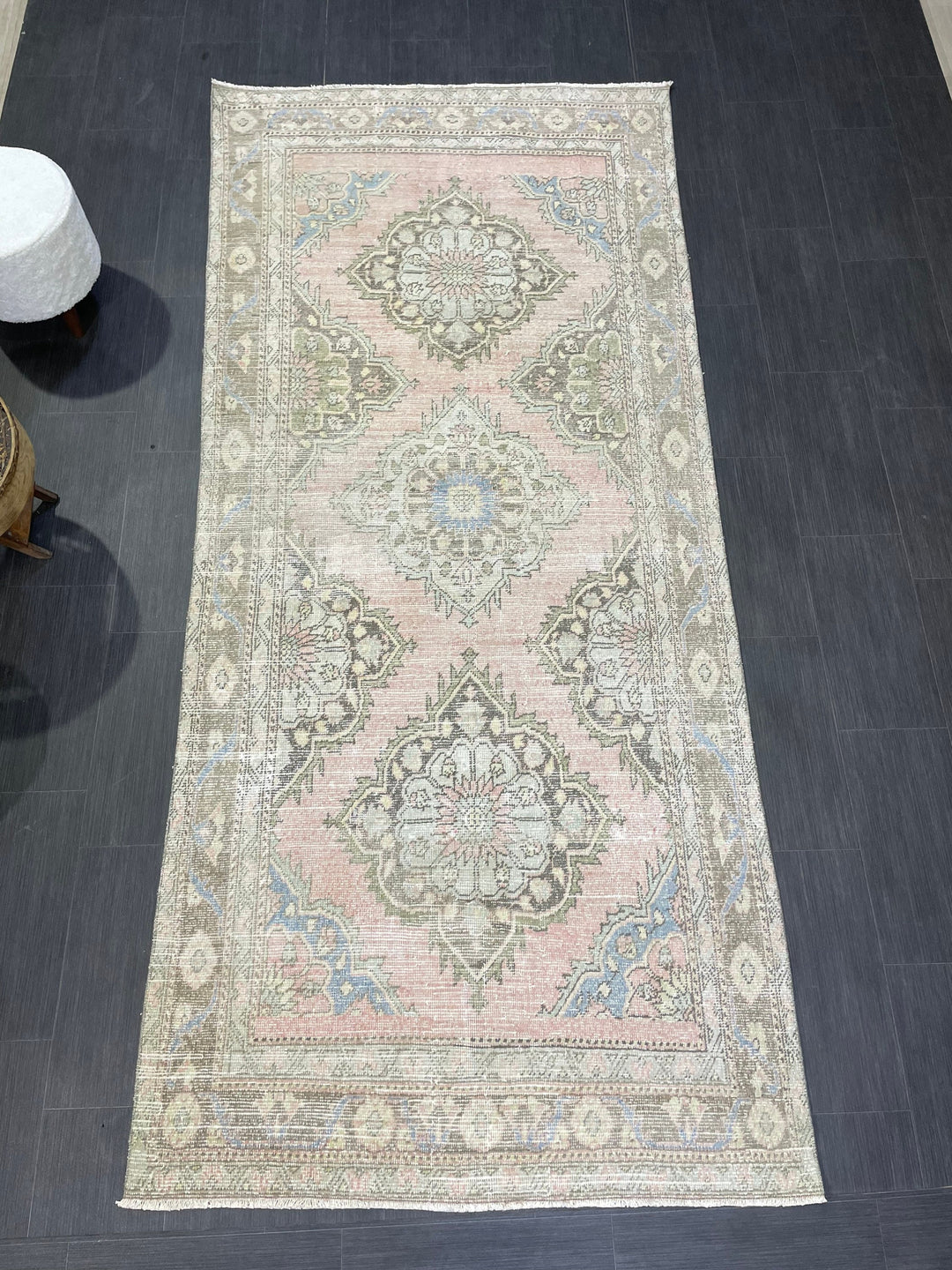 Tan Turkish Runner Rug 4' 5" x 9' 9" Hand-Knotted view