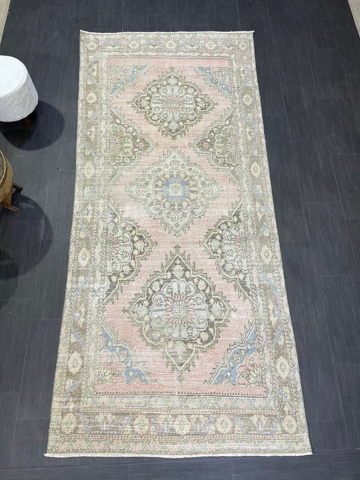 Tan Turkish Runner Rug 4' 5" x 9' 9" Hand-Knotted view