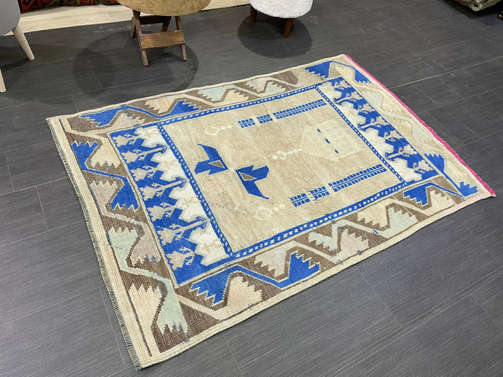 Blue Oushak Rug 3' 4" x 5' - No. WR87484