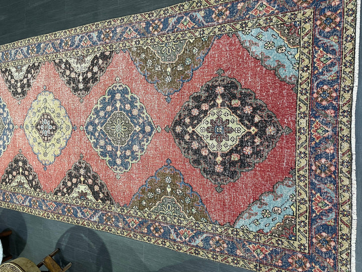 Beige Turkish Runner Rug 4' 9" x 13' 2" Hand-Knotted | No. WR92732