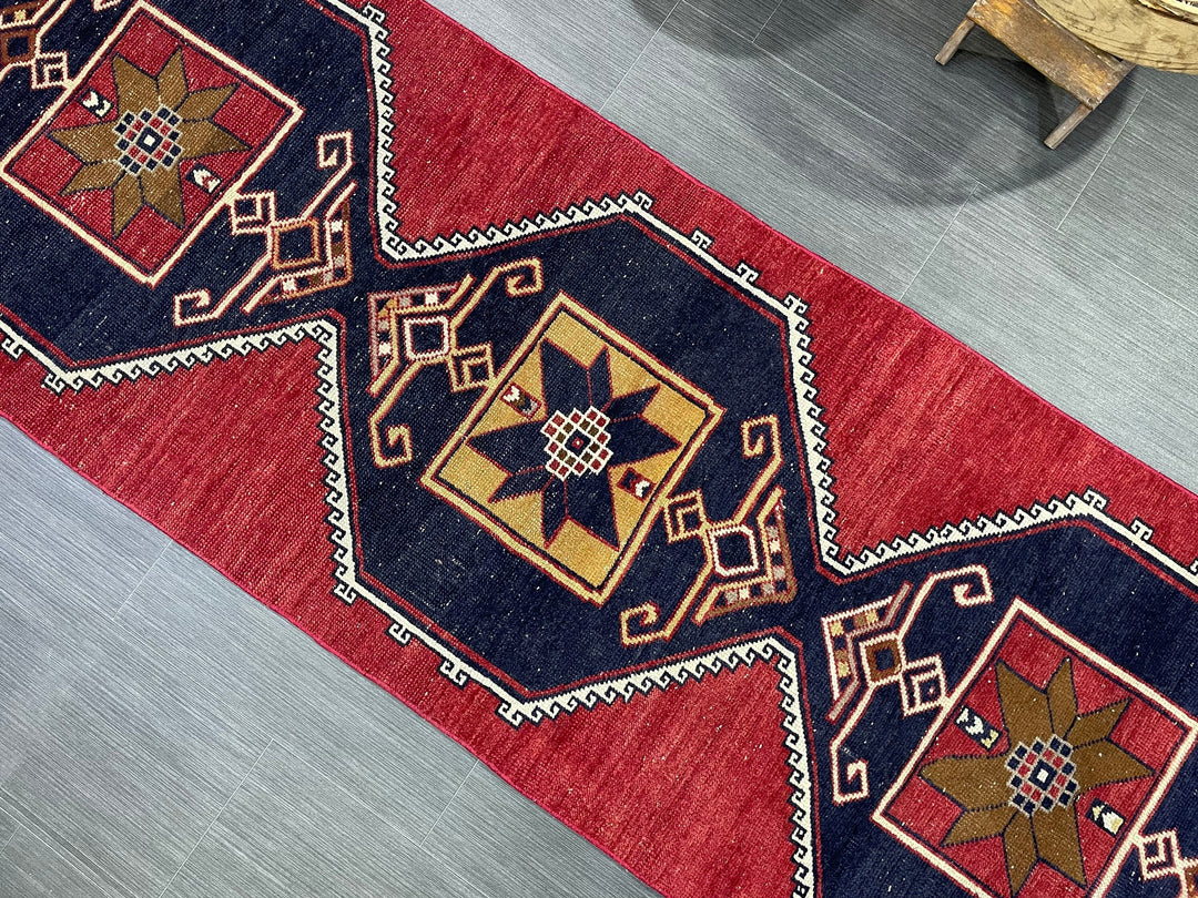 Beige Turkish Runner Rug 2' 8" x 12' 3" Hand-Knotted view