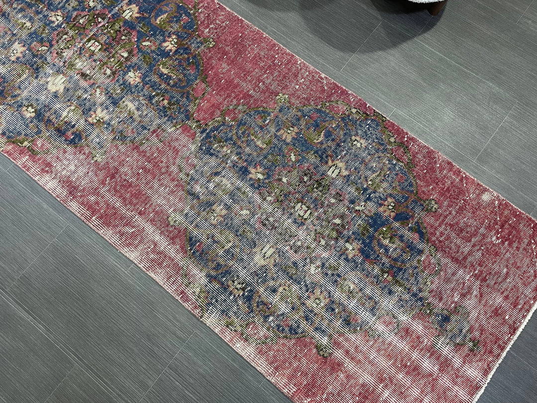 Beige Turkish Runner Rug 2' 9" x 10' 2" Hand-Knotted | No. WR54027