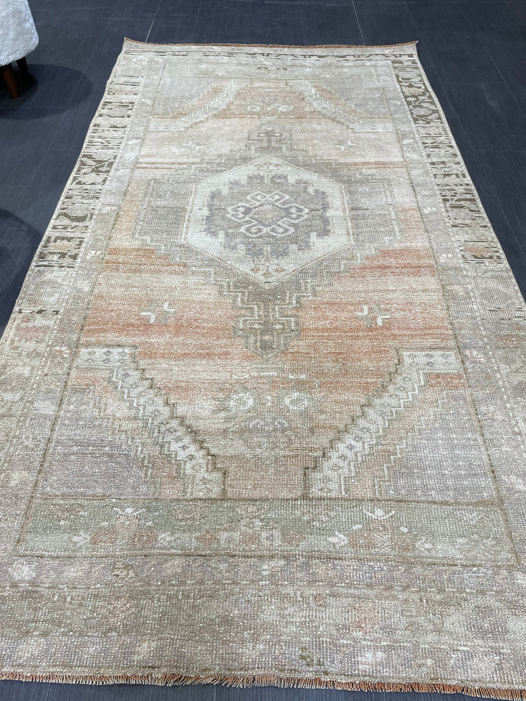 Rust Turkish Runner Rug 4' 2" x 7' 9" Hand-Knotted pattern
