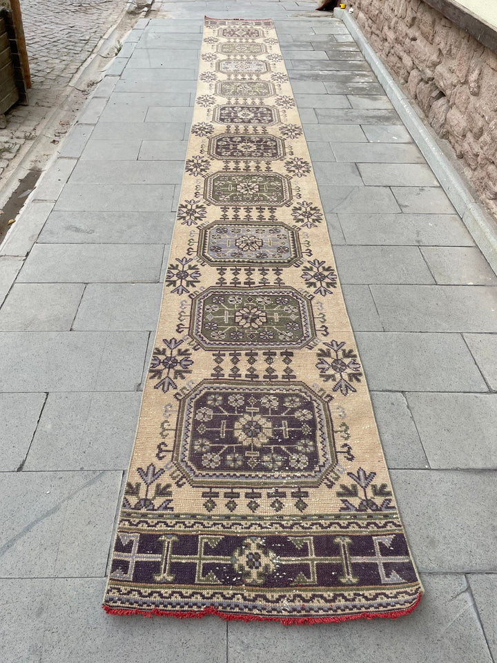 Beige Turkish Runner Rug 2' 6" x 20' 2" Hand-Knotted view