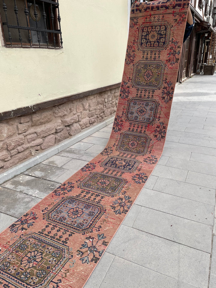 Beige Turkish Runner Rug 2' 8" x 17' 4" Hand-Knotted view