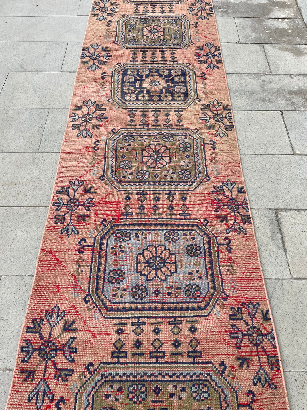 Beige Turkish Runner Rug 2' 8" x 17' 4" Hand-Knotted view 9