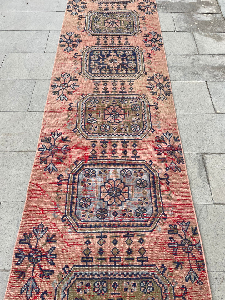 Beige Turkish Runner Rug 2' 8" x 17' 4" Hand-Knotted view 9