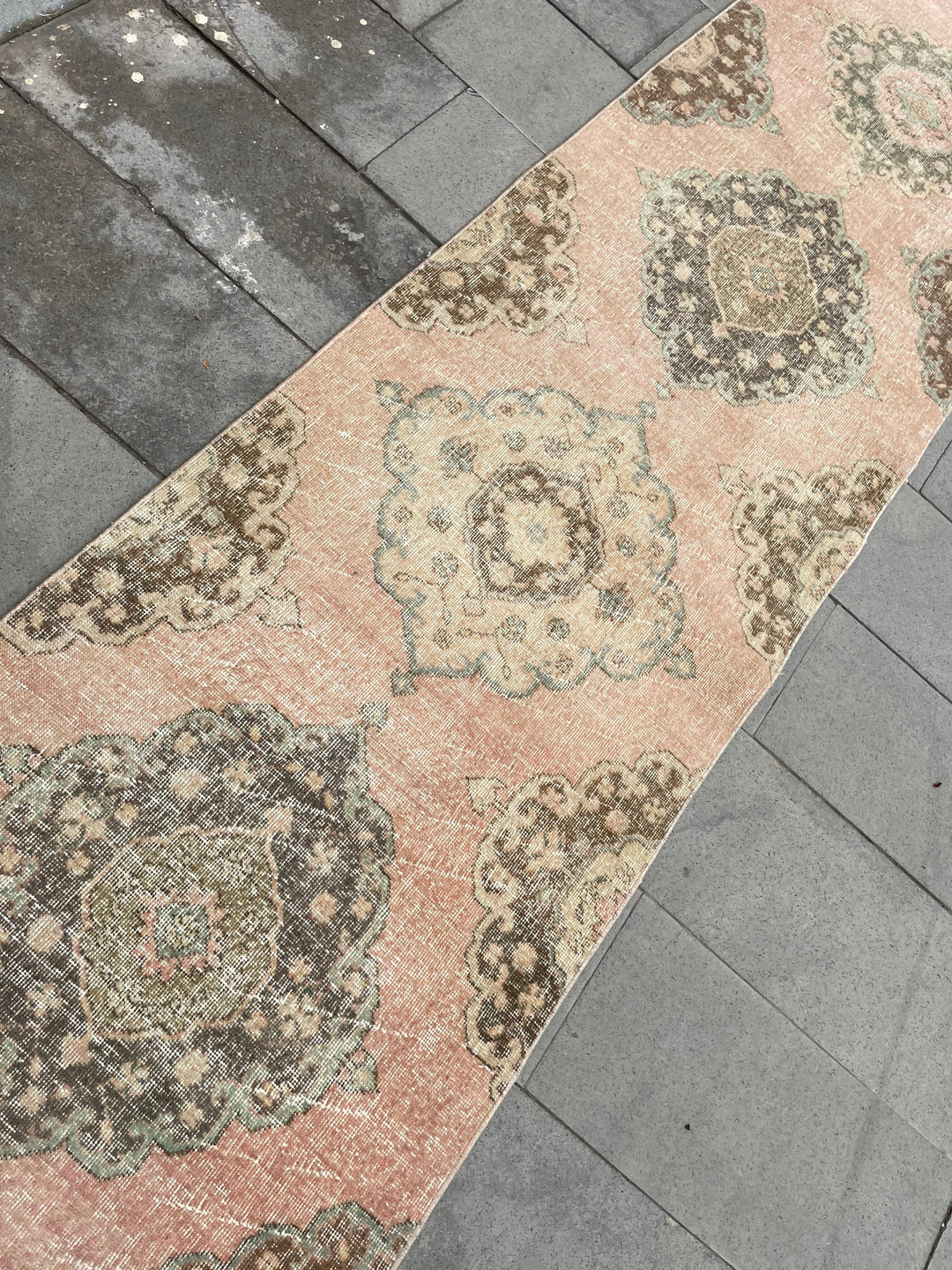 Pink Turkish Runner Rug 2' 9" x 21' 9" Hand-Knotted pattern