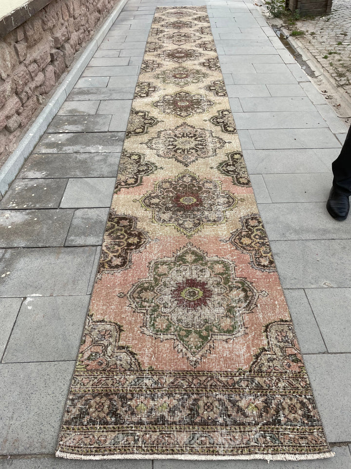 Beige Turkish Runner Rug 2' 8" x 21' 9" Hand-Knotted view