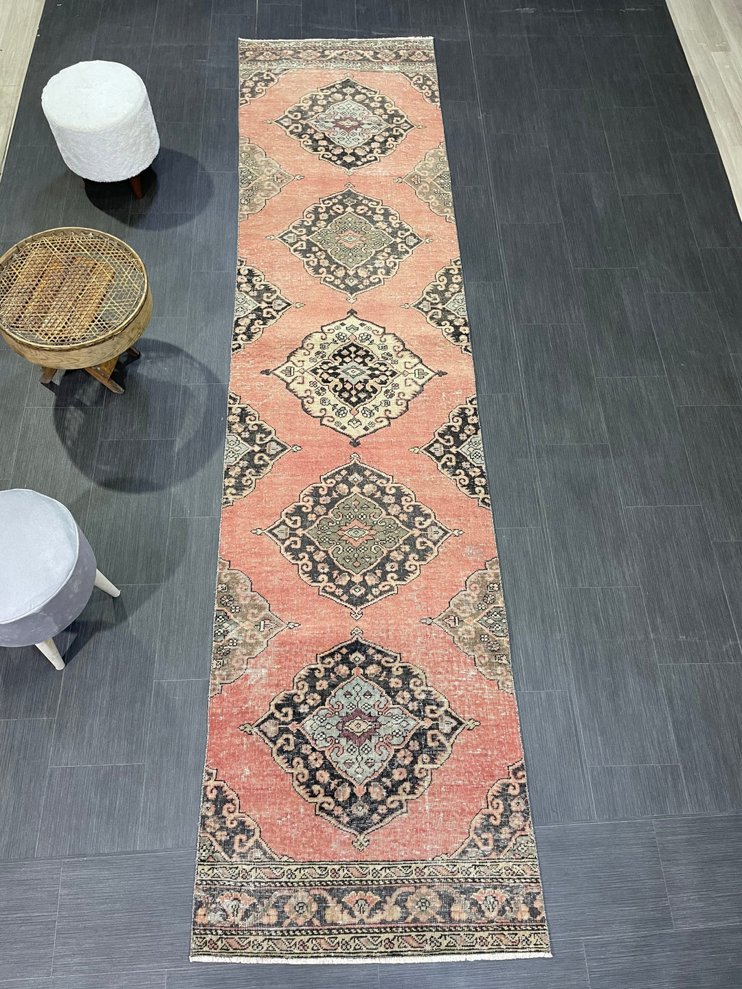 Turkish Runner Rug 2' 9" x 11' 6" Hand-Knotted pattern