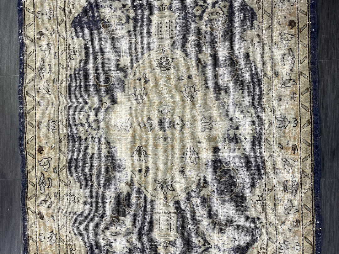 Blue Turkish Oushak Rug 4' 5" x 7' 11" Hand-Knotted | No. WR29019