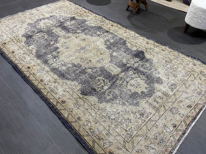 Blue Turkish Oushak Rug 4' 5" x 7' 11" Hand-Knotted | No. WR29019
