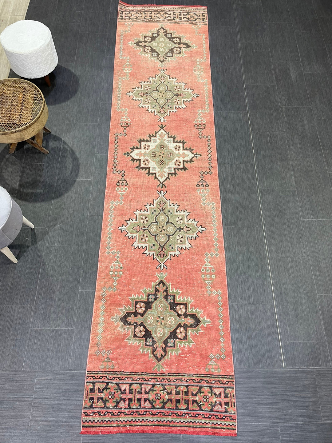 Brown Turkish Runner Rug 2' 8" x 11' 1" Hand-Knotted | No. WR79438
