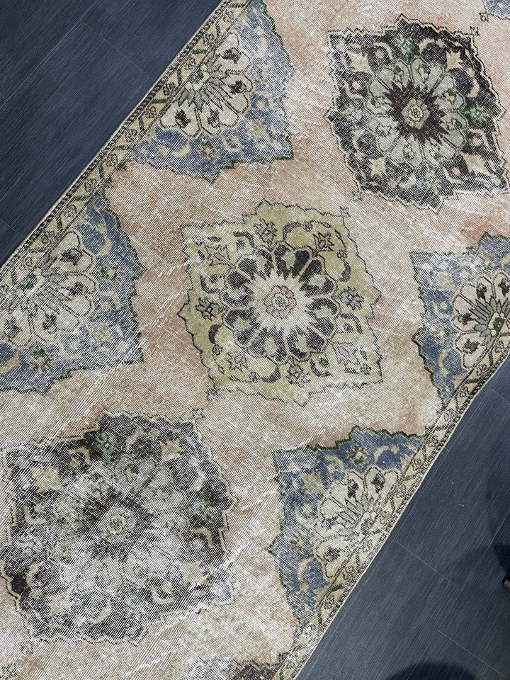 Beige Turkish Runner Rug 3' 9" x 11' 9" Hand-Knotted view 9