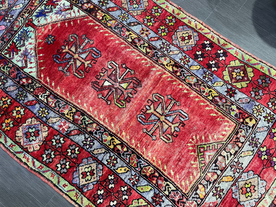 Rust Turkish Oushak Rug 4' 2" x 7' 3" Hand-Knotted pattern