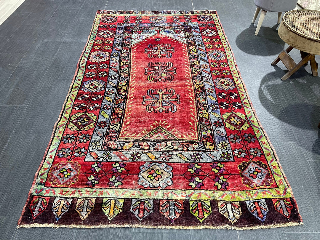 Rust Turkish Oushak Rug 4' 2" x 7' 3" Hand-Knotted view 9