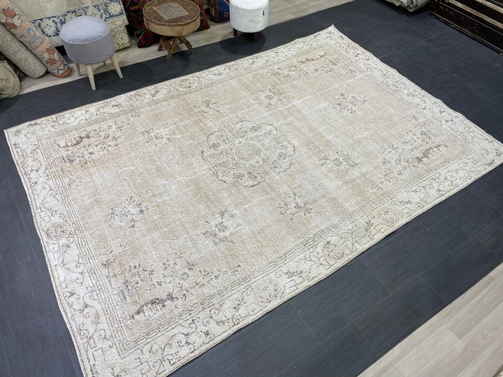Blue Turkish Vintage Rug 6' 9" x 10' 1" Hand-Knotted | No. WR13674