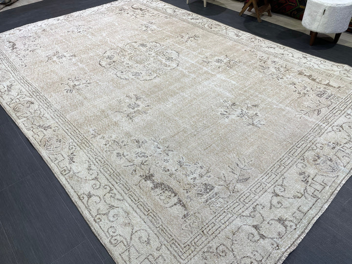 Blue Turkish Vintage Rug 6' 9" x 10' 1" Hand-Knotted | No. WR13674