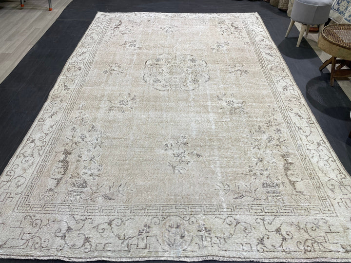 Blue Turkish Vintage Rug 6' 9" x 10' 1" Hand-Knotted | No. WR13674