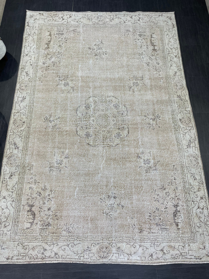 Blue Turkish Vintage Rug 6' 9" x 10' 1" Hand-Knotted | No. WR13674
