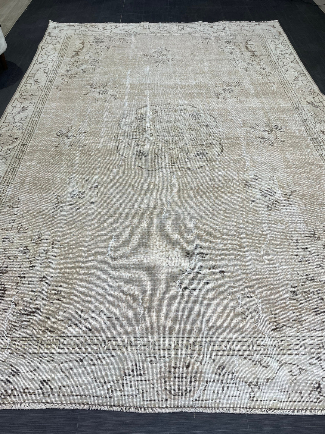 Blue Turkish Vintage Rug 6' 9" x 10' 1" Hand-Knotted | No. WR13674