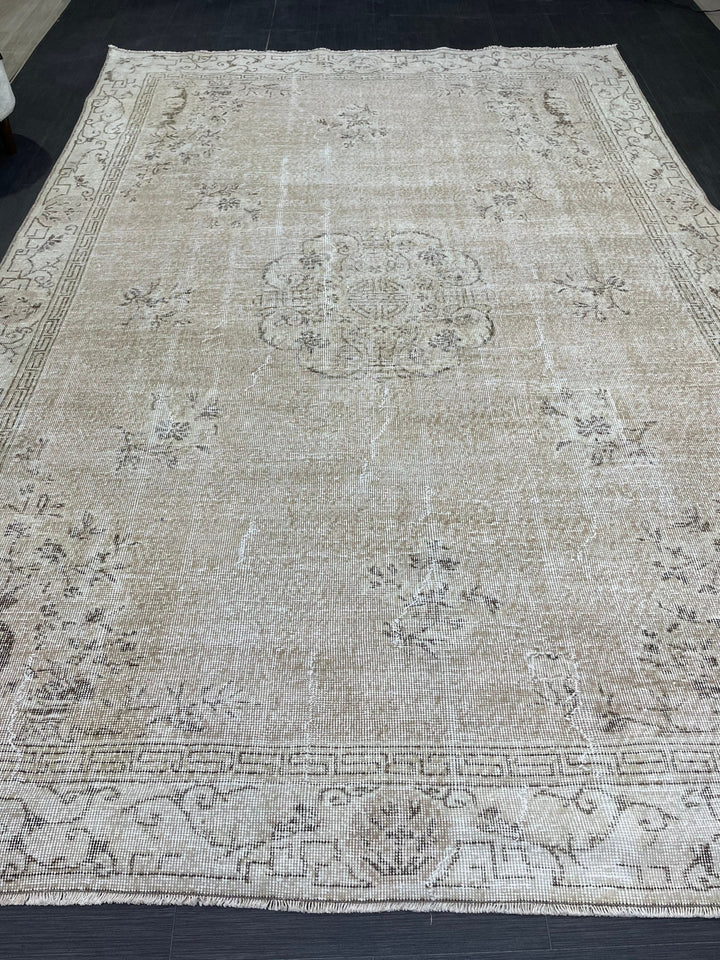Blue Turkish Vintage Rug 6' 9" x 10' 1" Hand-Knotted | No. WR13674