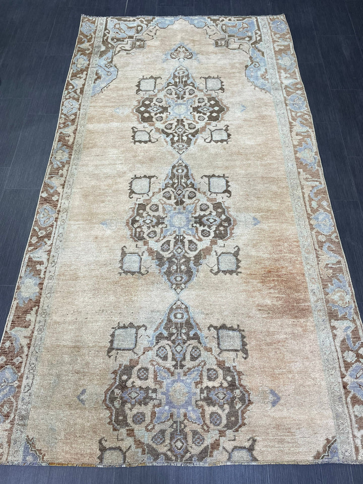 Blue Turkish Vintage Rug 4' 5" x 8' 3" Hand-Knotted | No. WR81820
