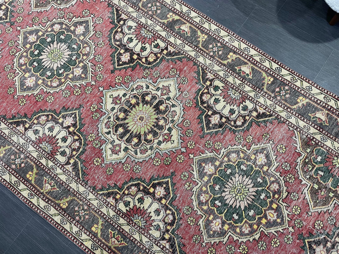 Beige Turkish Runner Rug 4' 7" x 12' 3" Hand-Knotted view