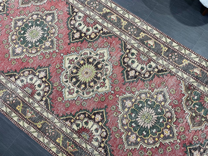 Beige Turkish Runner Rug 4' 7" x 12' 3" Hand-Knotted view