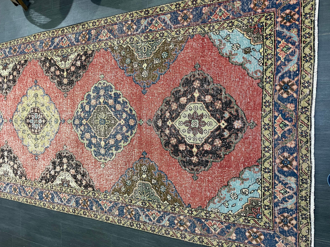 Beige Turkish Runner Rug 4' 9" x 13' 2" Hand-Knotted | No. WR92732