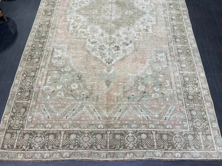 Rust Turkish Oushak Rug 6' 1" x 11' 2" Hand-Knotted pattern