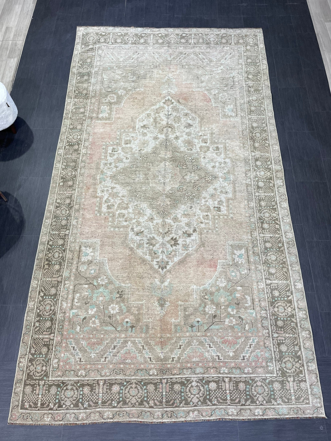 Rust Turkish Oushak Rug 6' 1" x 11' 2" Hand-Knotted reverse