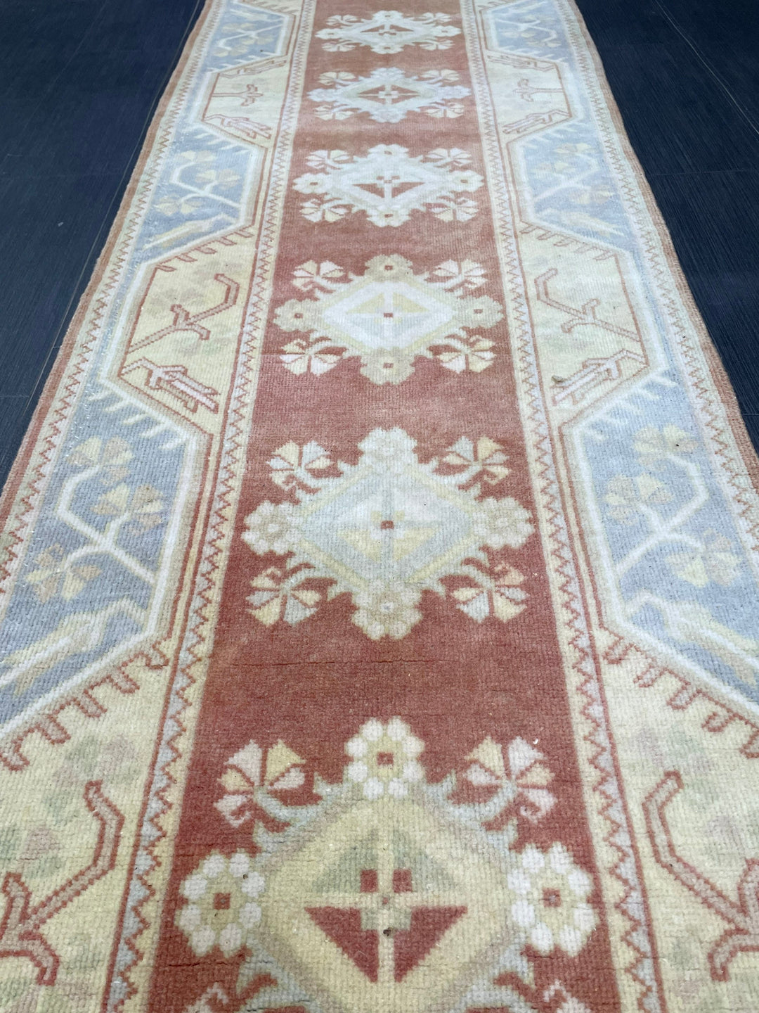 Beige Turkish Runner Rug 2' 7" x 10' 5" Hand-Knotted view 9