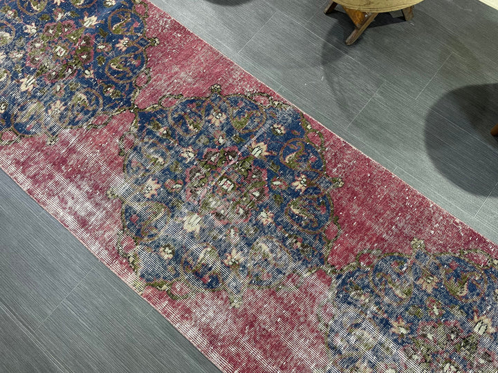 Beige Turkish Runner Rug 2' 9" x 10' 2" Hand-Knotted | No. WR54027