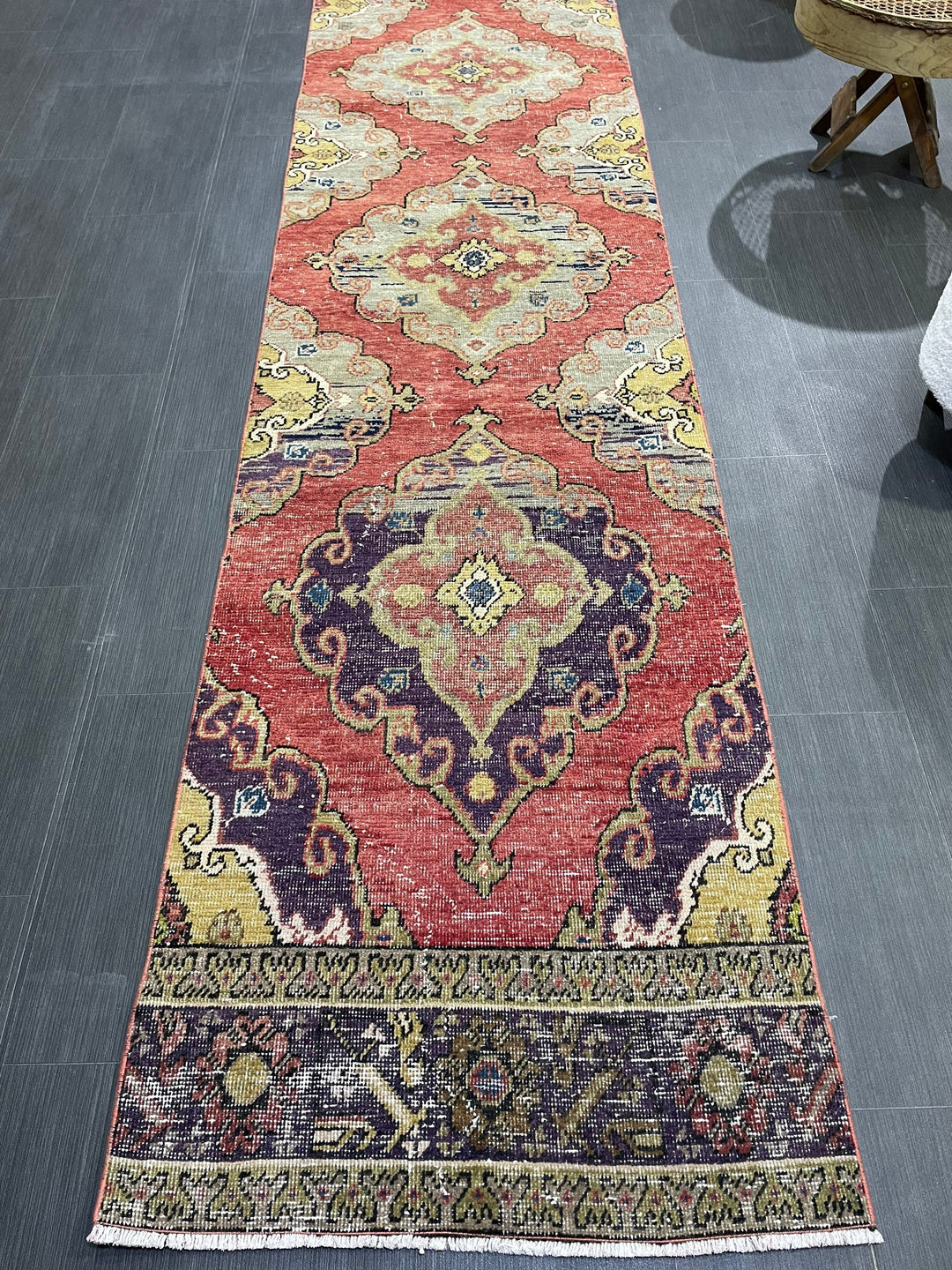 Beige Turkish Runner Rug 2' 8" x 12' 8" Hand-Knotted view