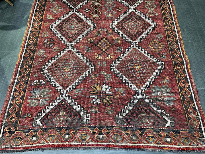 Rust Turkish Runner Rug 5' 3" x 10' 9" Hand-Knotted pattern