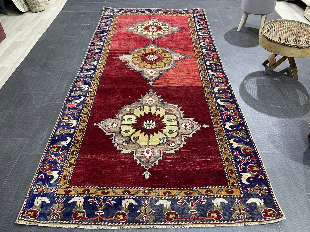 Blue Turkish Oushak Rug 4' 6" x 9' 6" Hand-Knotted | No. WR13645