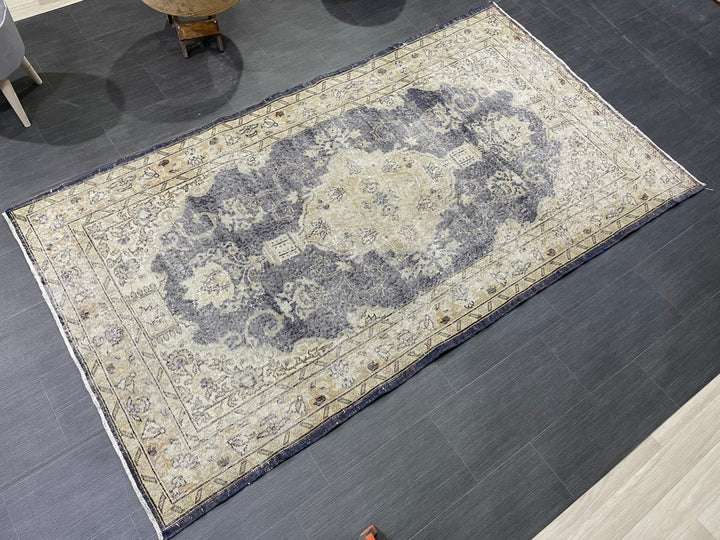 Blue Turkish Oushak Rug 4' 5" x 7' 11" Hand-Knotted | No. WR29019